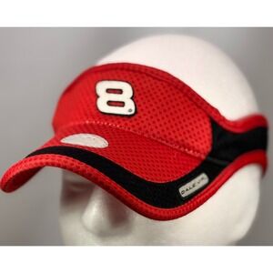 Dale Jr. NASCAR Red & Black Embroidered Visor Hat With Number 8 Logo